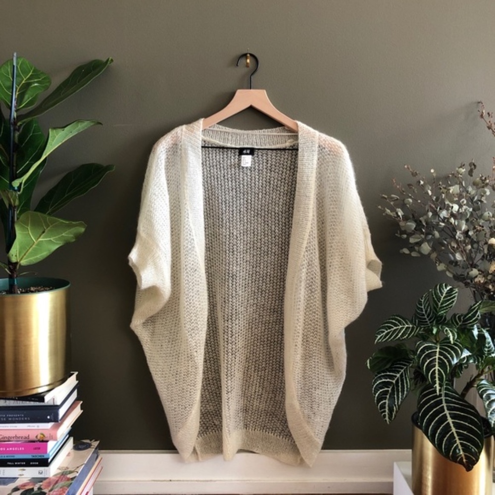 H&M White Open Knit Cardigan